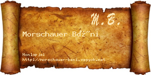 Morschauer Béni névjegykártya